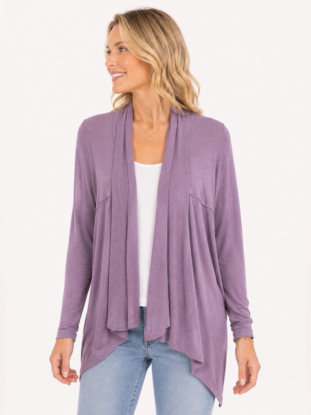 Athleta Orchid Mauve Open Front Drape Cardigan Wrap M